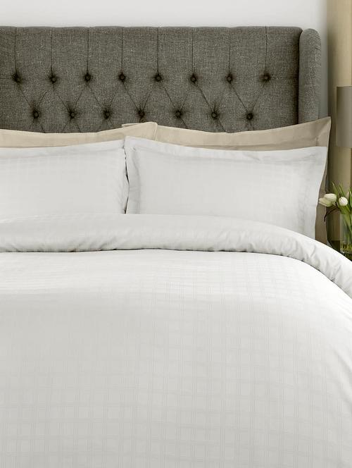 100% cotton squares duvet cover double white - 11554718 - Very Small Image - 1