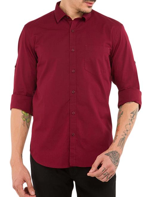 red cotton casual shirt - 11555170 - Very Small Image - 1