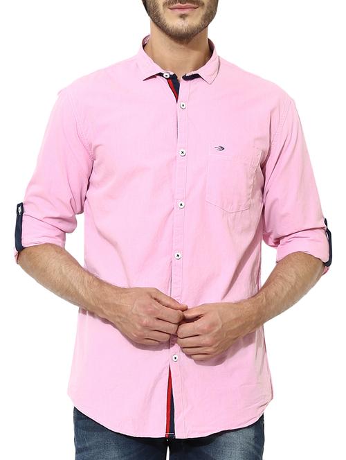 pink cotton casual shirt - 11555518 - Very Small Image - 1