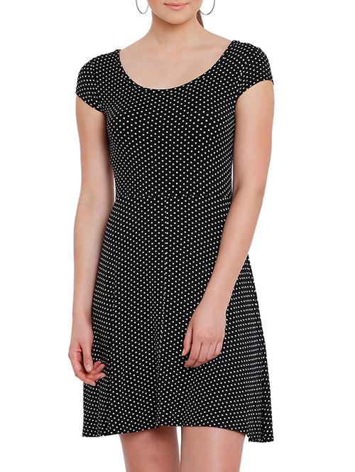 black jersey fit & flare dress - 11556029 - Very Small Image - 1