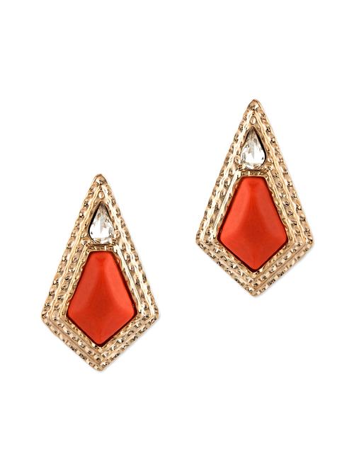 orange metal drop earrings - 11556187 - Very Small Image - 1