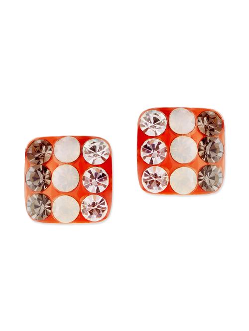 orange metal studs earrings - 11556311 - Very Small Image - 1