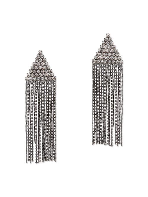 black metal drop earrings - 11556368 - Very Small Image - 1