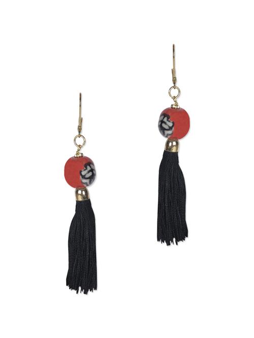 multicolour metallic and ceramic yarned drop earrings - 1155904 - Very Small Image - 1