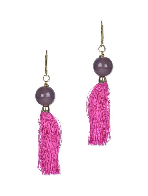 pink yarned ceramic drop earrings - 1155918 - Very Small Image - 1