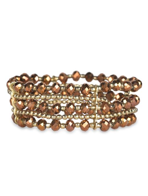brown beads metallic warp around cuff - 1155995 - Very Small Image - 1