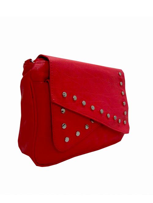 red color, leatherette sling bag - 11570285 - Very Small Image - 1