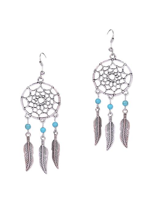 silver metal drop earrings - 11575069 - Very Small Image - 1
