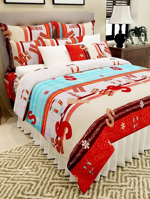 colorful alphabets double bed sheet with 2 pillow covers - 11579097 - Very Small Image - 1