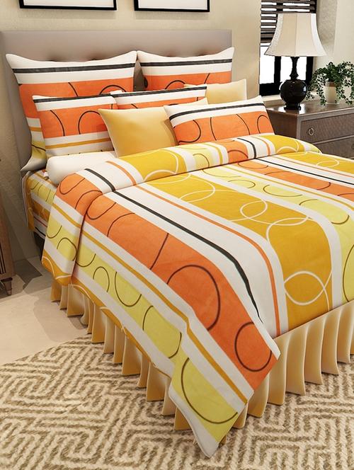 yellow cotton printed double bedsheet set - 11579340 - Very Small Image - 1