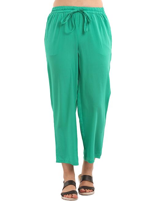 green polyester palazzos - 11580006 - Very Small Image - 1