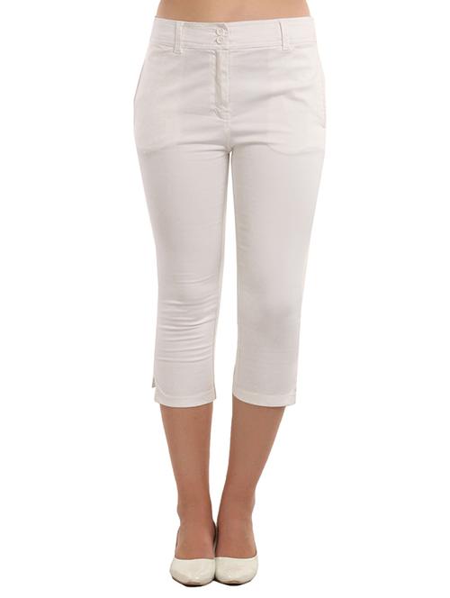 white cotton capri - 11580287 - Very Small Image - 1