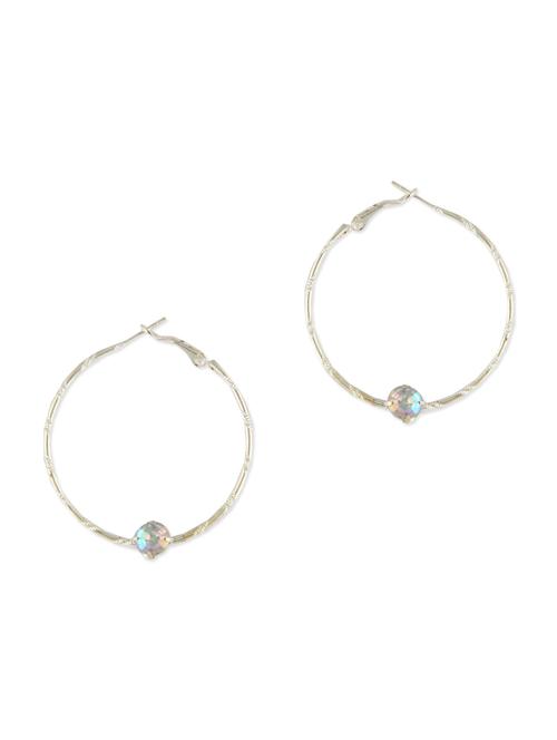 stone studded silver hoop earrings - 1158105 - Very Small Image - 1