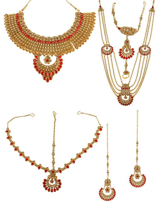 golden kundan bridal jewellery set - 11587105 - Very Small Image - 1