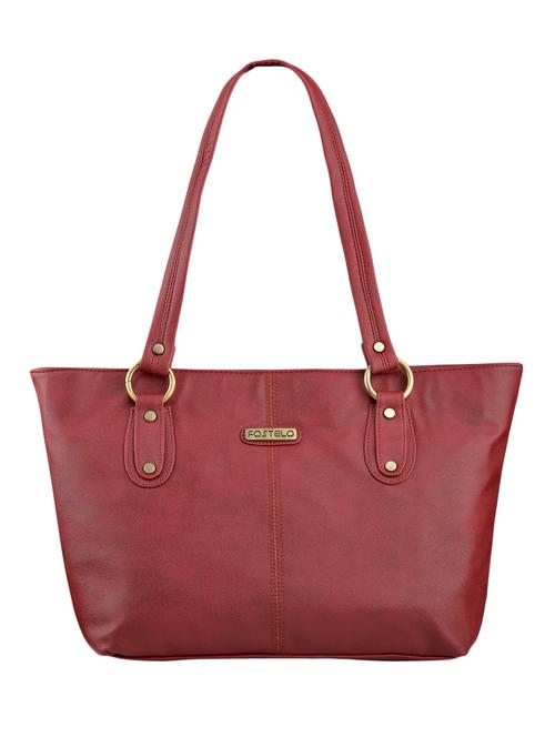 Maroon leatherette handbag - 11587971 - Very Small Image - 1