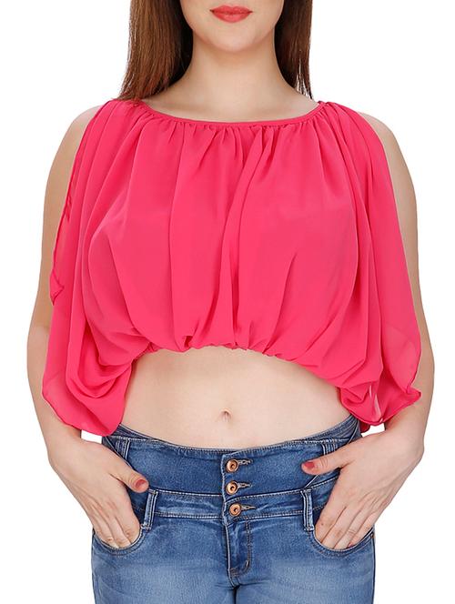 purple georgette crop top - 11588823 - Very Small Image - 1