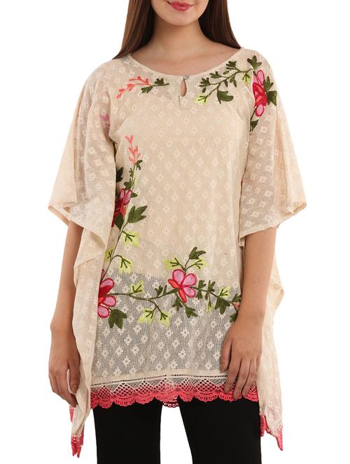 beige cotton kaftan - 11591816 - Very Small Image - 1
