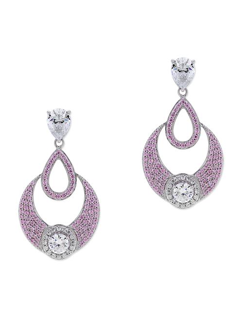 pink silver drop earrings - 11596932 - Very Small Image - 1