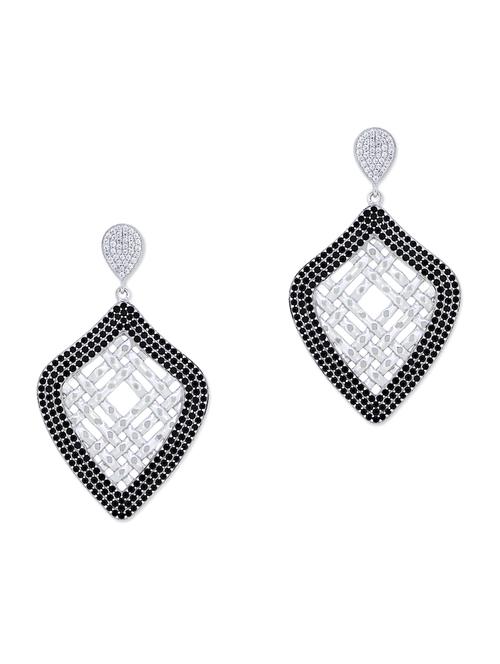black silver drop earrings - 11596937 - Very Small Image - 1