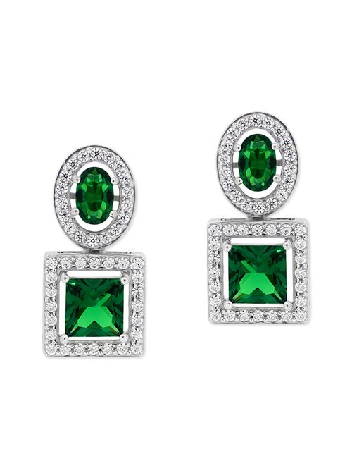 green silver drop earrings - 11597006 - Very Small Image - 1