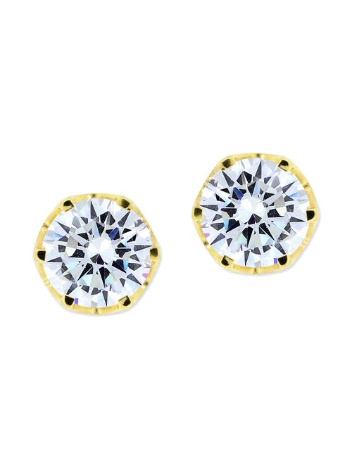crystal golden studs earrings - 11597015 - Very Small Image - 1
