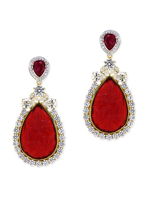 red silver drop earrings - 11597056 - Very Small Image - 1