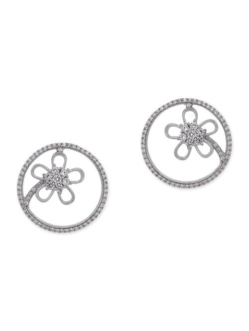 white silver studs earrings - 11597066 - Very Small Image - 1