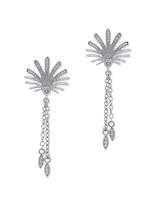 white silver drop earrings - 11597070 - Very Small Image - 1