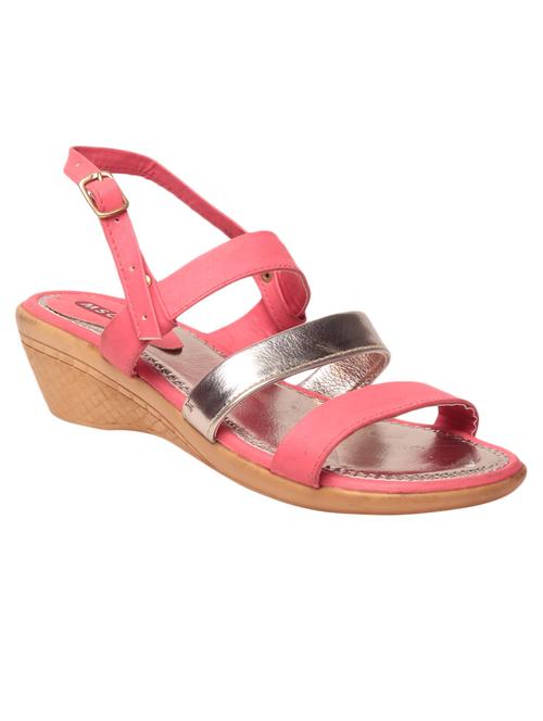 pink and silver colour block faux leather sandal - 11605140 - Very Small Image - 1