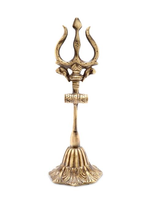 antique gold brass shiva trishul decorative - 1160926 - Very Small Image - 1