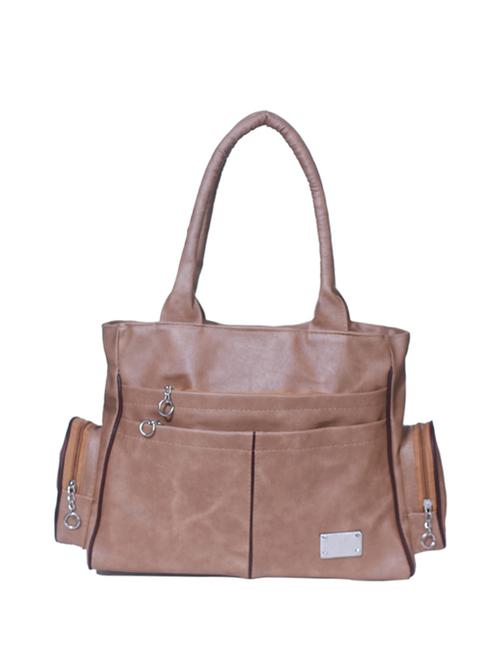 beige leatherette handbag - 11609334 - Very Small Image - 1