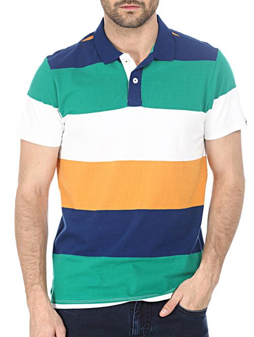 multicoloured striped cotton t-shirt - 11610313 - Very Small Image - 1