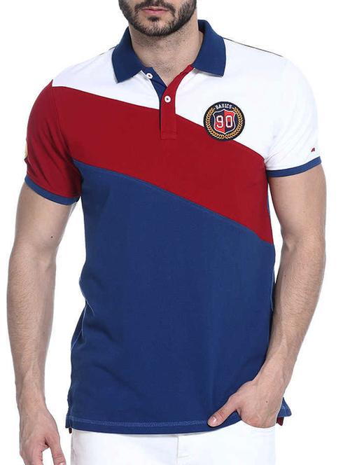 colour block cotton t-shirt - 11610375 - Very Small Image - 1