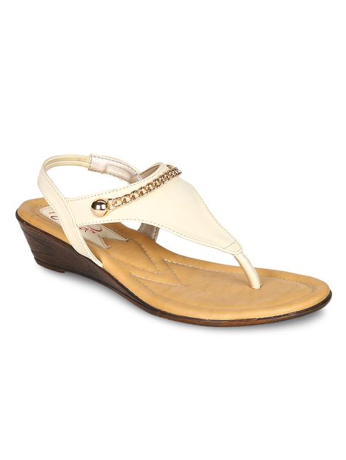 nude embellished faux leather wedges - 11612471 - Very Small Image - 1