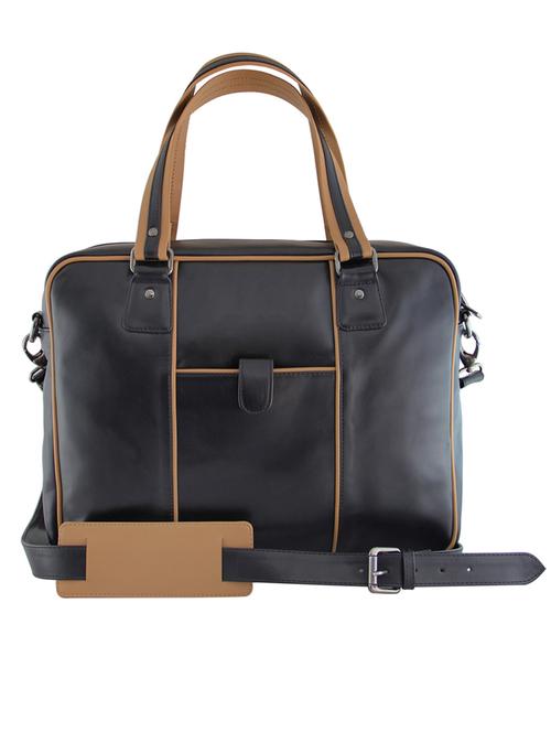 black leatherette laptop bag - 1161530 - Very Small Image - 1