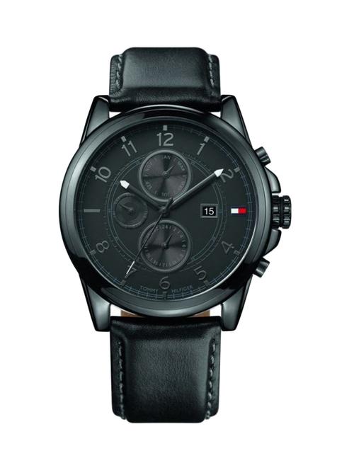 black leather chronograph watch - 11618610 - Very Small Image - 1