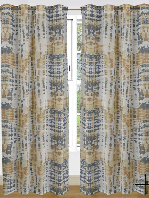 set of 2 cotton tie & dye curtain - 11625325 - Very Small Image - 1