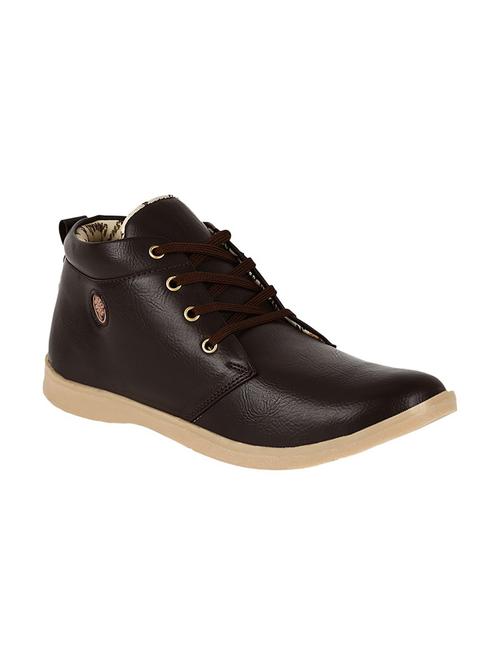 Brown Faux Leather Ankle Boot - 11628671 - Very Small Image - 1