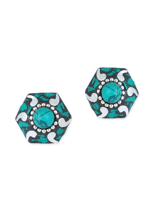 silver brass studs earrings - 11632152 - Very Small Image - 1