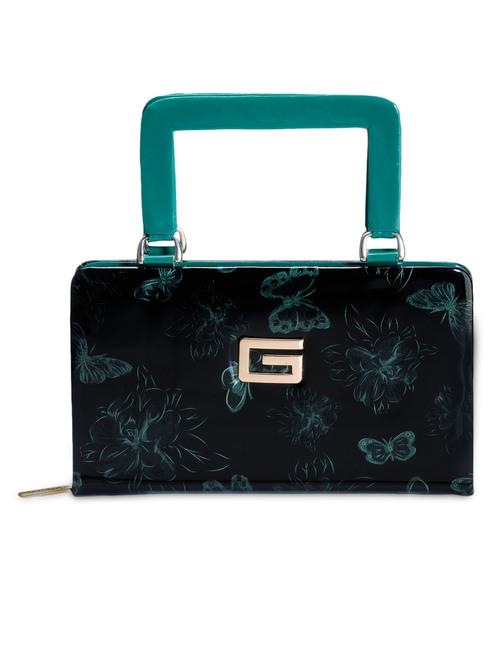 black butterfly printed leatherette clutch - 1163638 - Very Small Image - 1