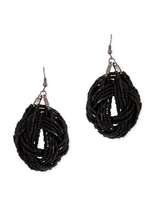 black metal drop earrings - 11657307 - Very Small Image - 1