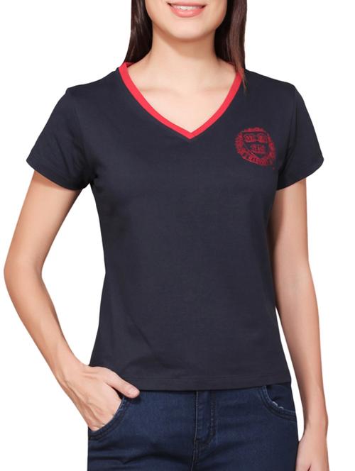 navy blue cotton tee - 11658204 - Very Small Image - 1