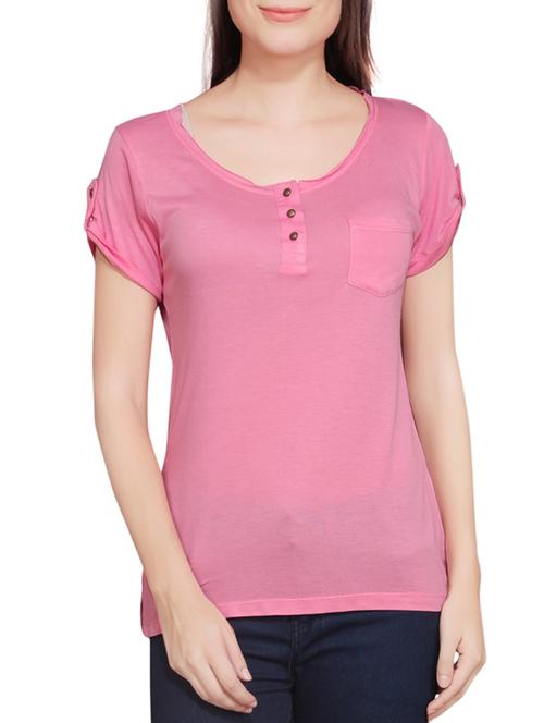 solid light pink cotton tee - 11658226 - Very Small Image - 1