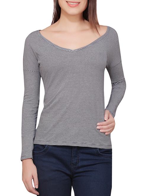 grey striped cotton tee - 11658247 - Very Small Image - 1