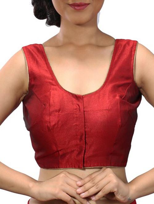 solid red silk blend blouse - 11665123 - Very Small Image - 1