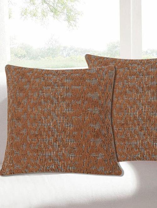 saral home premium quality textured fabric made cushion cover set of 2pc -40x40 cm - 11665406 - Very Small Image - 1