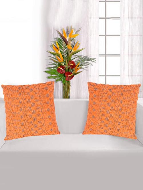 saral home premium quality textured fabric made cushion cover set of 2pc -40x40 cm - 11665408 - Very Small Image - 1