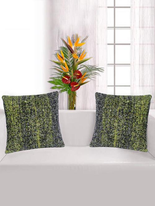 saral home premium quality textured fabric made cushion cover set of 2pc -40x40 cm - 11665411 - Very Small Image - 1