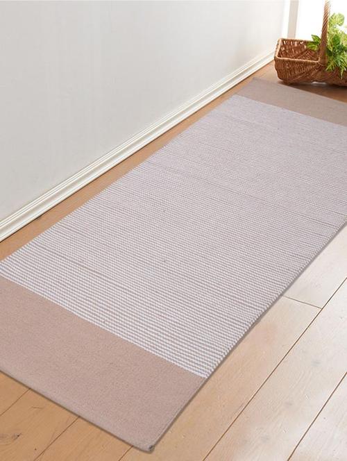 saral home premium quality cotton handloom made yoga/exercise rugs -70x170 cm - 11665476 - Very Small Image - 1