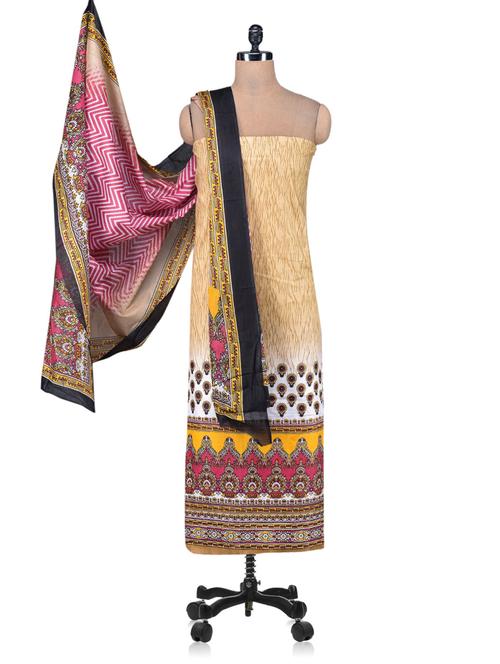 printed unstitched  cotton salwar suit piece - 1167078 - Very Small Image - 1